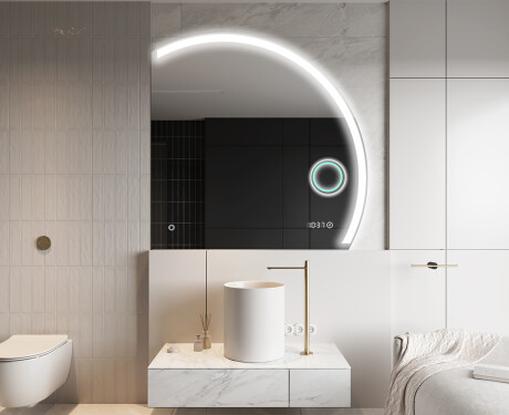 Specchio a LED Mezza Luna Moderno - Illuminazione Elegante per Bagno Q222 #10