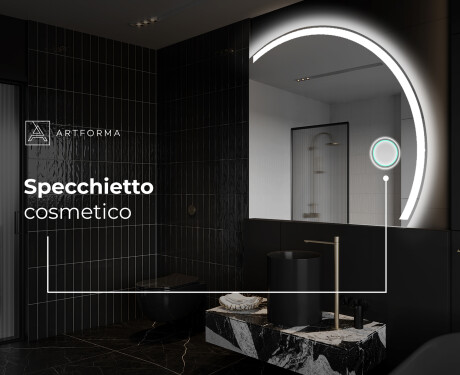 Specchio a LED Mezza Luna Moderno - Illuminazione Elegante per Bagno Q222 #5