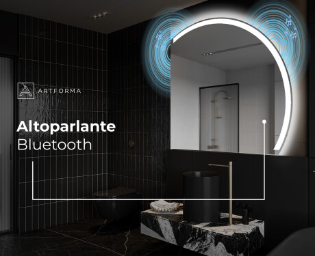Specchio a LED Mezza Luna Moderno - Illuminazione Elegante per Bagno Q222 #6