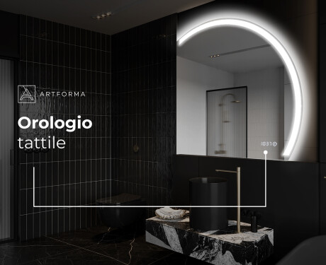 Specchio a LED Mezza Luna Moderno - Illuminazione Elegante per Bagno Q222 #8