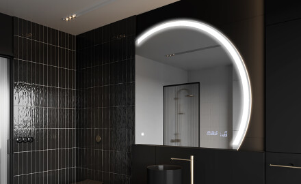Specchio a LED Mezza Luna Moderno - Illuminazione Elegante per Bagno Q222