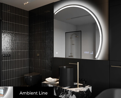 Specchio a LED Mezza Luna Moderno - Illuminazione Elegante per Bagno Q223 #3