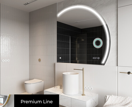 Specchio a LED Mezza Luna Moderno - Illuminazione Elegante per Bagno Q223 #4