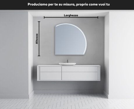 Specchio a LED Mezza Luna Moderno - Illuminazione Elegante per Bagno Q223 #4