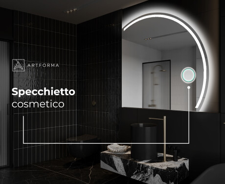 Specchio a LED Mezza Luna Moderno - Illuminazione Elegante per Bagno Q223 #5