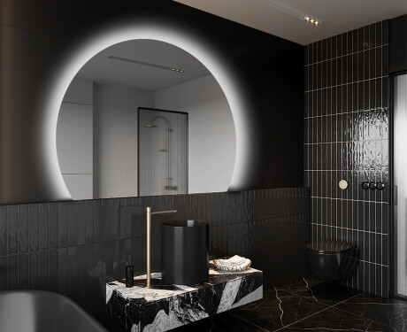 Specchio a LED Mezza Luna Moderno - Illuminazione Elegante per Bagno W221