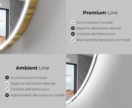 Specchio a LED Mezza Luna Moderno - Illuminazione Elegante per Bagno W222 #2