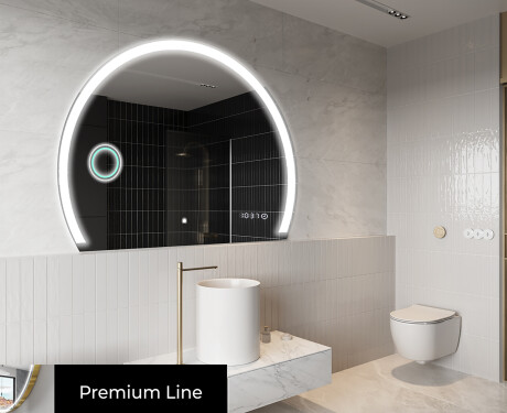 Specchio a LED Mezza Luna Moderno - Illuminazione Elegante per Bagno W222 #4