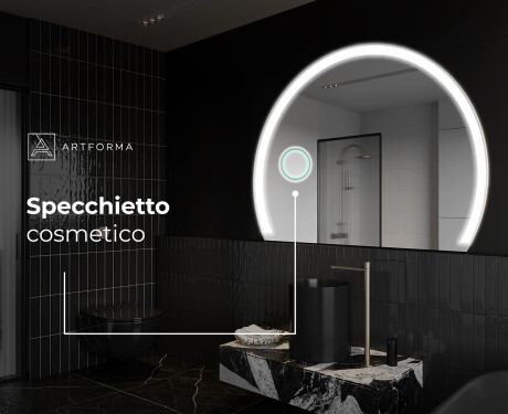 Specchio a LED Mezza Luna Moderno - Illuminazione Elegante per Bagno W222 #6