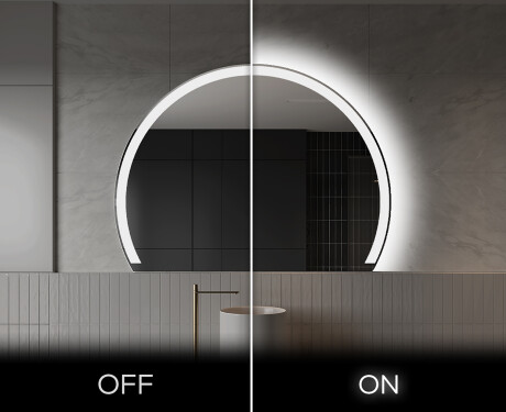 Specchio a LED Mezza Luna Moderno - Illuminazione Elegante per Bagno W222 #3