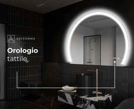 Specchio a LED Mezza Luna Moderno - Illuminazione Elegante per Bagno W222 #9