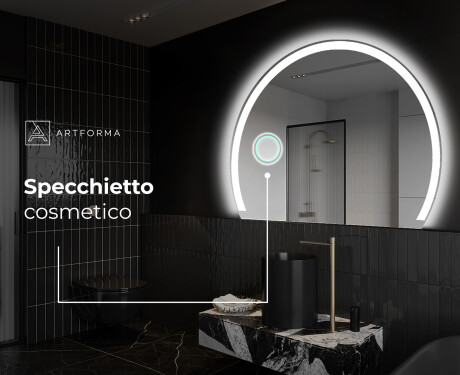 Specchio a LED Mezza Luna Moderno - Illuminazione Elegante per Bagno W222 #5