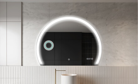 Specchio a LED Mezza Luna Moderno - Illuminazione Elegante per Bagno W222