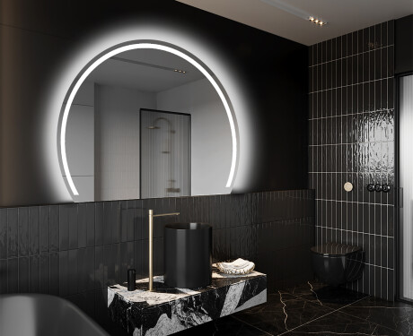 Specchio a LED Mezza Luna Moderno - Illuminazione Elegante per Bagno W223