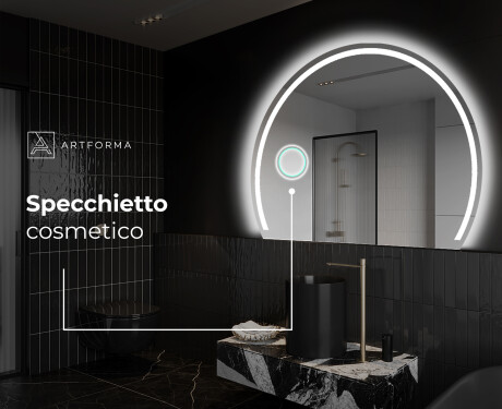 Specchio a LED Mezza Luna Moderno - Illuminazione Elegante per Bagno W223 #5