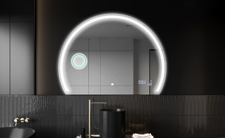Specchio a LED Mezza Luna Moderno - Illuminazione Elegante per Bagno W223