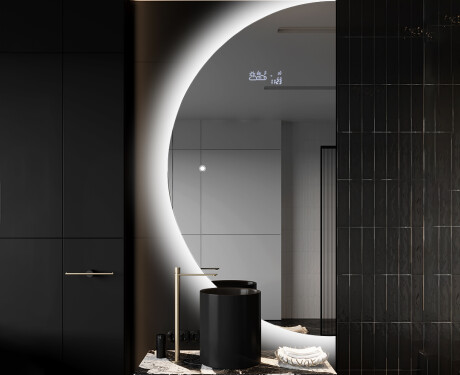 Specchio a LED Mezza Luna Moderno - Illuminazione Elegante per Bagno D221