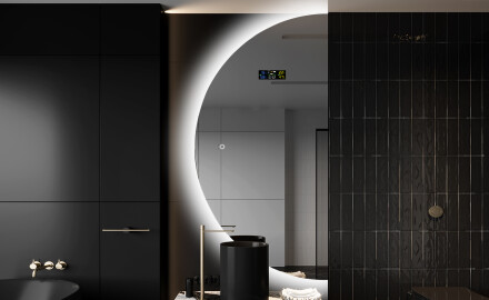 Specchio a LED Mezza Luna Moderno - Illuminazione Elegante per Bagno D221