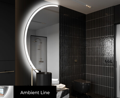 Specchio a LED Mezza Luna Moderno - Illuminazione Elegante per Bagno D222