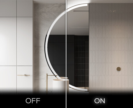 Specchio a LED Mezza Luna Moderno - Illuminazione Elegante per Bagno D222 #3