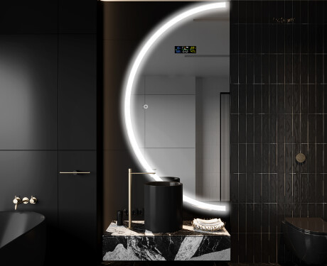 Specchio a LED Mezza Luna Moderno - Illuminazione Elegante per Bagno D222 #9