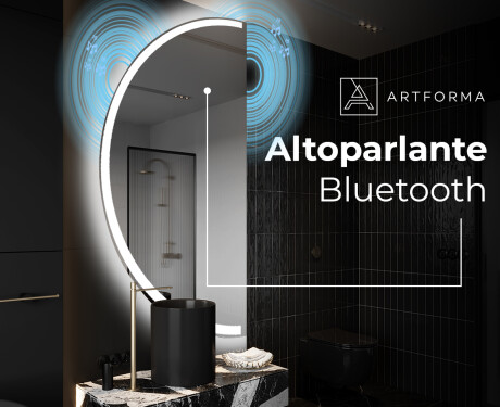 Specchio a LED Mezza Luna Moderno - Illuminazione Elegante per Bagno D222 #5