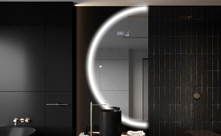 Specchio a LED Mezza Luna Moderno - Illuminazione Elegante per Bagno D222