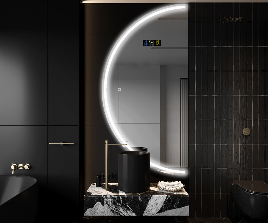 Artforma - Specchio a LED Mezza Luna Moderno - Illuminazione