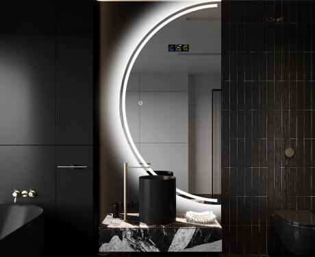Specchio a LED Mezza Luna Moderno - Illuminazione Elegante per Bagno D223 #9