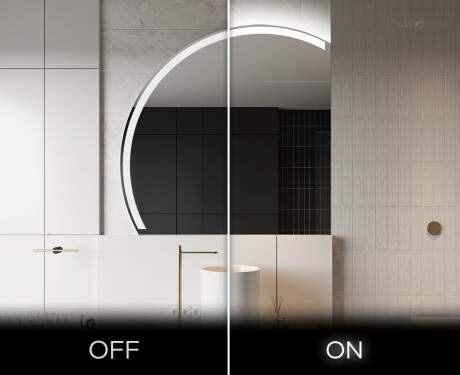 Specchio a LED Mezza Luna Moderno - Illuminazione Elegante per Bagno X222 #3