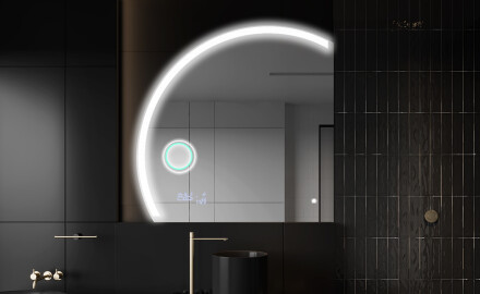 Specchio a LED Mezza Luna Moderno - Illuminazione Elegante per Bagno X222