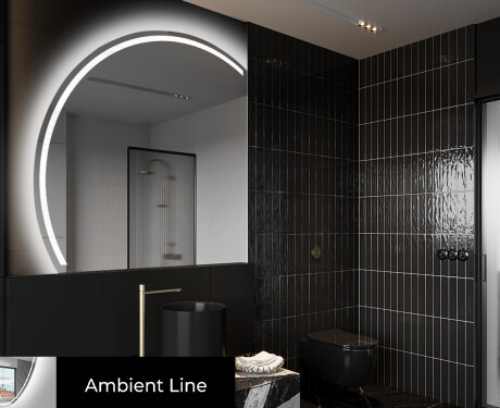 Specchio a LED Mezza Luna Moderno - Illuminazione Elegante per Bagno X223
