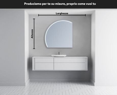 Specchio a LED Mezza Luna Moderno - Illuminazione Elegante per Bagno X223 #4