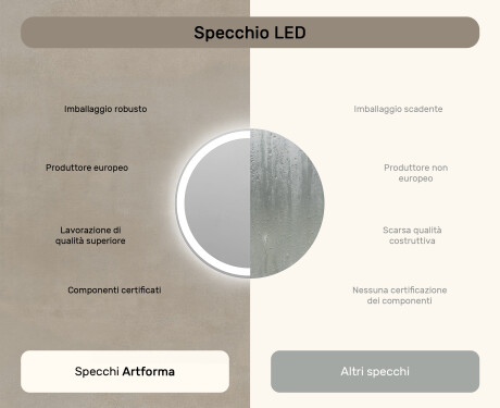 Rotondo specchio parete retroilluminato per bagno 60cm su šaltu LED apšvietimu 7000K, šiltu apšvietimu 3000K arba neutraliu apšvietimu 4500K #6