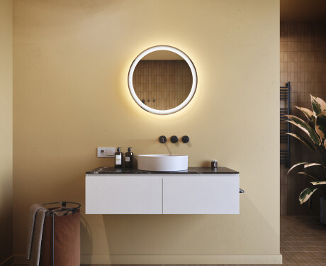 Rotondo specchio parete retroilluminato per bagno 60cm su šaltu LED apšvietimu 7000K, šiltu apšvietimu 3000K arba neutraliu apšvietimu 4500K #8