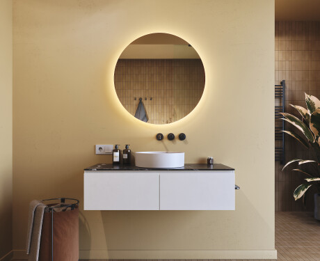 Rotondo specchio parete retroilluminato per bagno 80cm su šaltu LED apšvietimu 7000K, šiltu apšvietimu 3000K arba neutraliu apšvietimu 4500K #8
