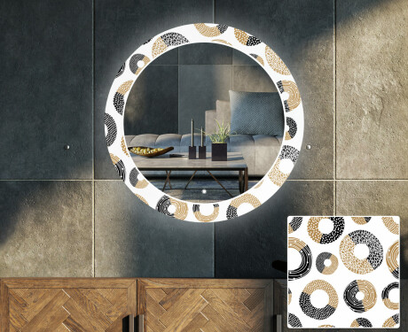 Specchi rotondo decorativi con luci da soggiorno - Donuts #1