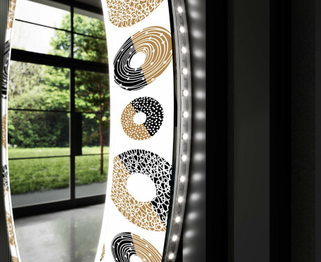 Specchi rotondo decorativi con luci da soggiorno - Donuts #11