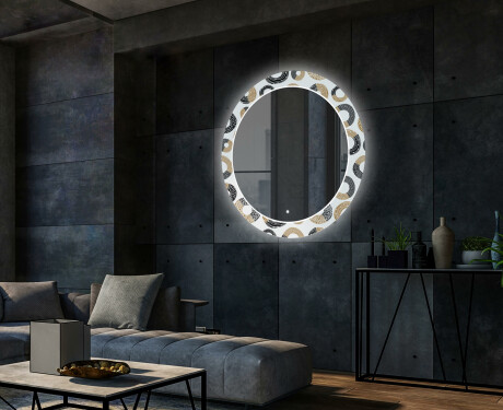Specchi rotondo decorativi con luci da soggiorno - Donuts #2