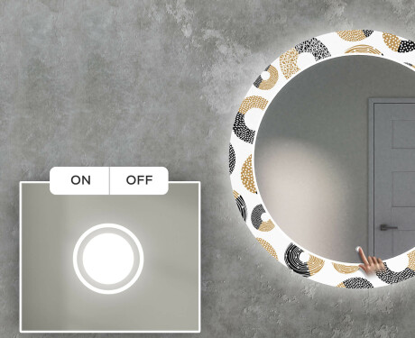 Specchi rotondo decorativi con luci da soggiorno - Donuts #4