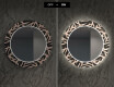 Rotondo specchio decorativi con luci LED da soggiorno - Lines #7