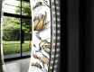 Rotondo specchio decorativi grande con luci LED per ingresso - Golden Flowers #11
