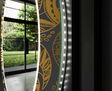 Specchi LED rotondo decorativi da parete per ingresso - Ancient Pattern #11