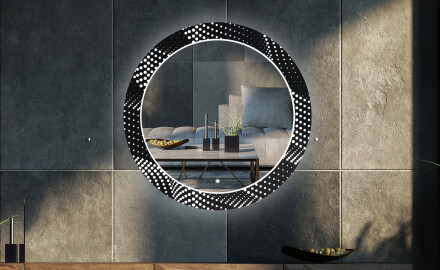 Specchio Decorativo Rotondo Retroilluminato a LED Per Il Salone - Dark Wave