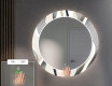 Rotondo specchio decorativi grande con luci LED per ingresso - Waves #5