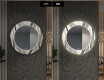 Rotondo specchio decorativi grande con luci LED per ingresso - Waves #7