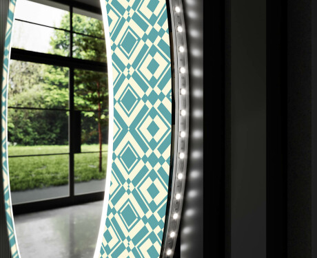 Specchi LED rotondo decorativi da parete da bagno - Abstrac Seamless #11