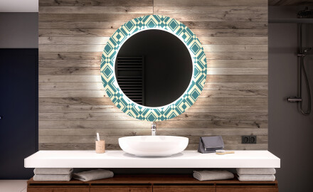 Specchi LED rotondo decorativi da parete da bagno - Abstrac Seamless
