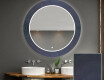 Rotondo decorativi specchio bagno da parete retroilluminato - Blue Drawing #1