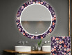 Rotondo decorativi specchio bagno da parete retroilluminato - Elegant Flowers